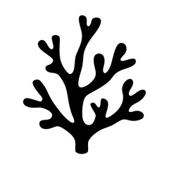 Silhouette of sea coral, simple and minimalist design for decoration or logo