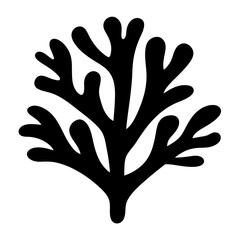 Obraz premium Stylized Seaweed Silhouette on a White Background Representing Ocean Life
