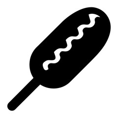 Delicious Corn Dog with Mustard on a Stick, Classic American Treat