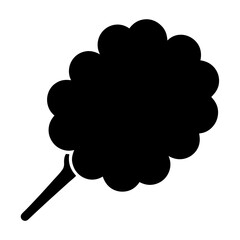 Silhouette of a cotton candy stick, a sweet and fluffy treat