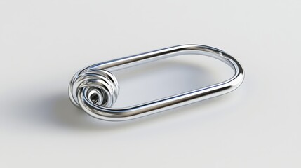 Sleek, metallic, oval-shaped, coiled, accessory design.