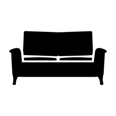 Elegant and Comfortable Black Silhouette of a Traditional Style Two Seater Sofa