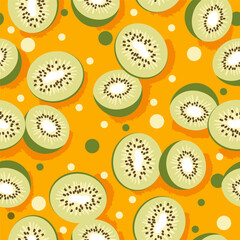seamless pattern with kiwi slices