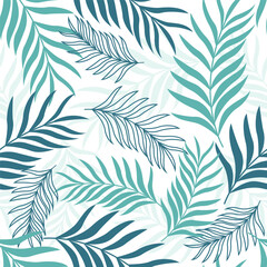 seamless pattern with palm leaves