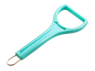 plastic dental floss pick with handle isolated on white background, PNG