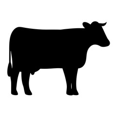 Silhouette of a standing cow, showing the basic shape and form