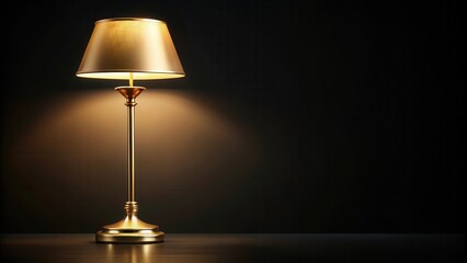 Elegant golden lamp on black background, decor, interior,  decor