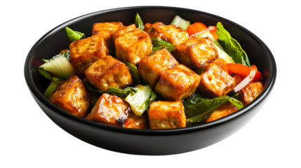 Tofu StirFry Recipe  Image isolated on transparent background