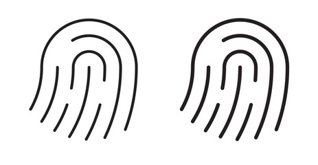 Fingerprint icon set flat style. Vector illustration collection.