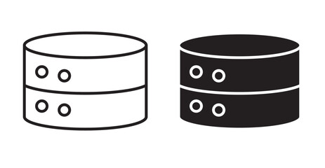 Database icon set flat style. Vector illustration collection.