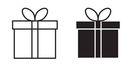 Gift icon set flat style. Vector illustration collection.