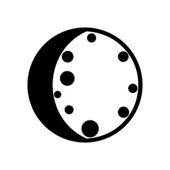 Abstract Lunar Cycle Representation with Circular Patterns and Geometric Design Elements