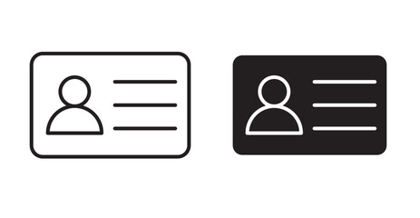 Identity card icon set flat style. Vector illustration collection.