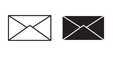 Email button icon set flat style. Vector illustration collection.