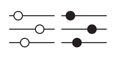 Filter Control icon set flat style. Vector illustration collection.