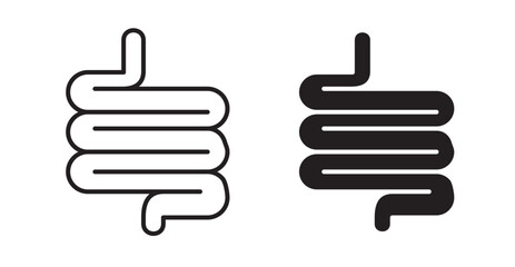 Obraz premium Intestine icon set flat style. Vector illustration collection.