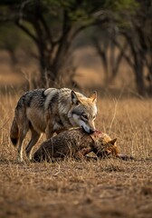 Golden Hour Hunt: Wolf's Silent Feast