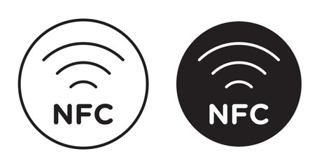NFC icon set flat style. Vector illustration collection.