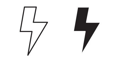 Flash icon set flat style. Vector illustration collection.