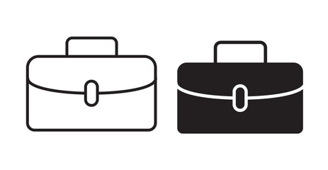 Briefcase icon set flat style. Vector illustration collection.