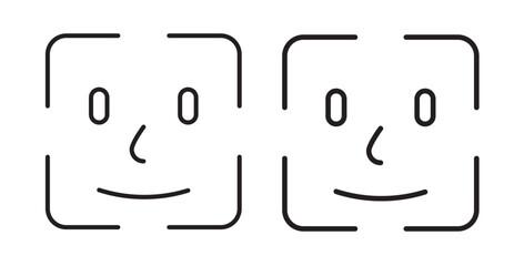 Face id icon set flat style. Vector illustration collection.