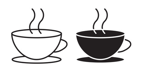 Coffee icon set flat style. Vector illustration collection.