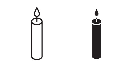 Candle icon set flat style. Vector illustration collection.