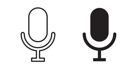 Microphone icon set flat style. Vector illustration collection.