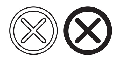 Cancel icon set flat style. Vector illustration collection.
