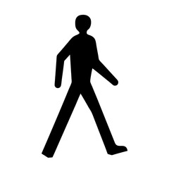 Silhouette of a walking person indicating pedestrian crossing or traffic signal
