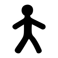 Black silhouette of a person with arms outstretched and legs apart