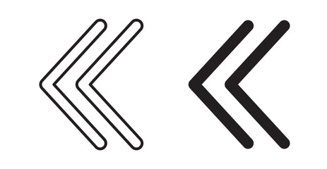 Obraz premium Previous arrow icon set flat style. Vector illustration collection.