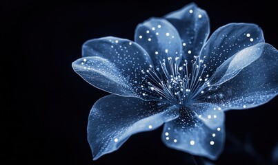 Fototapeta premium Ethereal Blue Flower: A Celestial Bloom