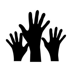 Silhouetted Hands Reaching Upwards Symbolizing Unity, Support and Solidarity between People