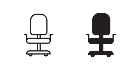 Office chair icon set flat style. Vector illustration collection.