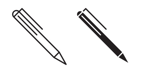 Pen icon set flat style. Vector illustration collection.