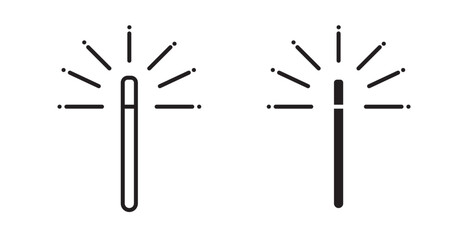 Magic wand icon set flat style. Vector illustration collection.