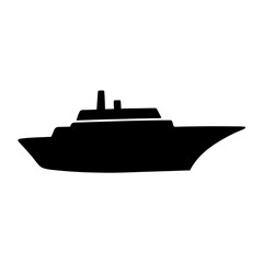 Obraz premium Silhouette illustration of a luxurious cruise ship against a white background