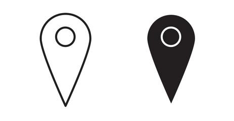 Location pin icon set flat style. Vector illustration collection.