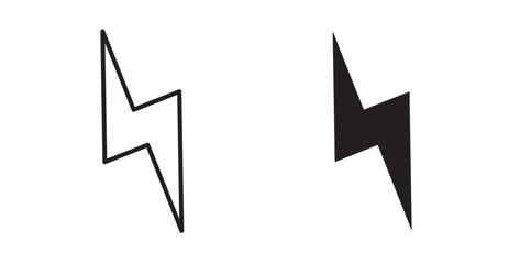 Lightning bolt icon set flat style. Vector illustration collection.