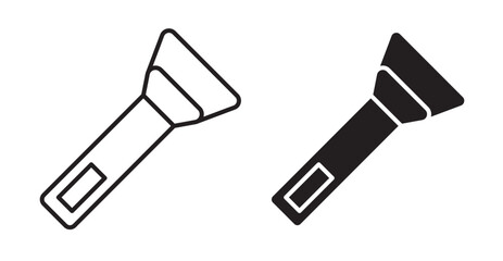 Flashlight icon set flat style. Vector illustration collection.