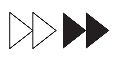 Fast forward icon set flat style. Vector illustration collection.