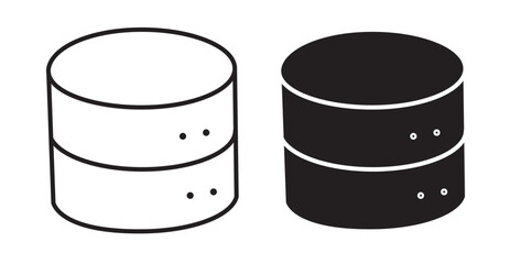 Database icon set flat style. Vector illustration collection.