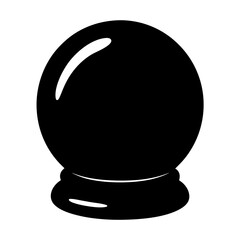 Obraz premium Black and white silhouette of a magical fortune teller's crystal ball
