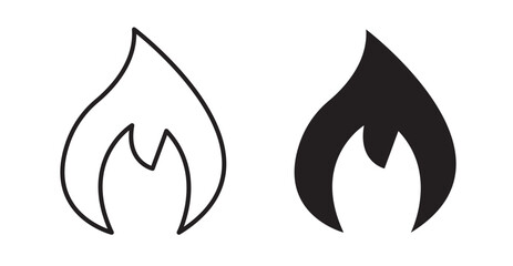 Obraz premium Flame icon set flat style. Vector illustration collection.