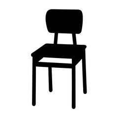 Black Silhouette Illustration of a Classic Chair on a White Background