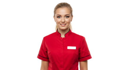 Friendly Female Medical Professional Nurse Isolated on Transparent Background Smiling Health Care Worker Confident Clinic Staff Employee Wellness Expert Doctor Trust
