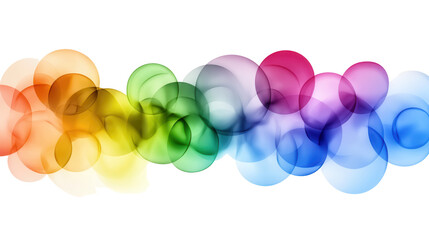 Abstract Colorful Circles on Transparent Background