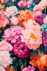Colorful floral painting illustration