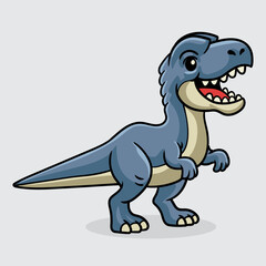 Cute Albertosaurus Dinosaur isolated cartoon illustration with light background